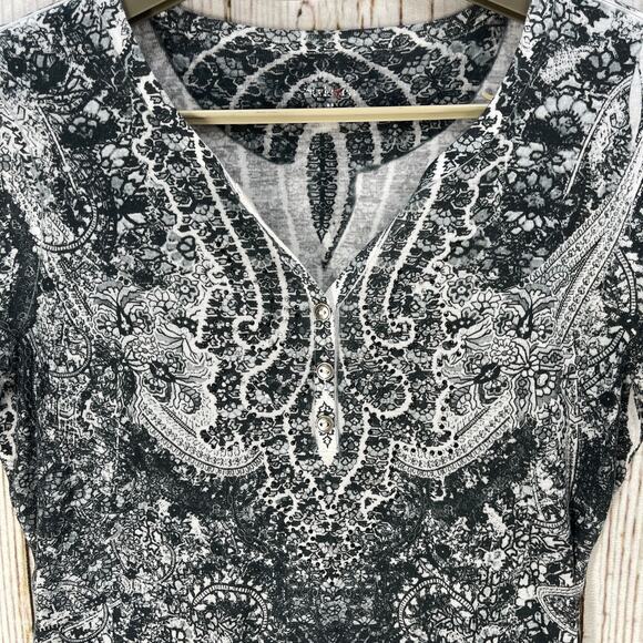 Style co Top Womens Size M Gray Beaded Fairy Grunge Boho Hippie Y2K PILLING - Picture 3 of 8